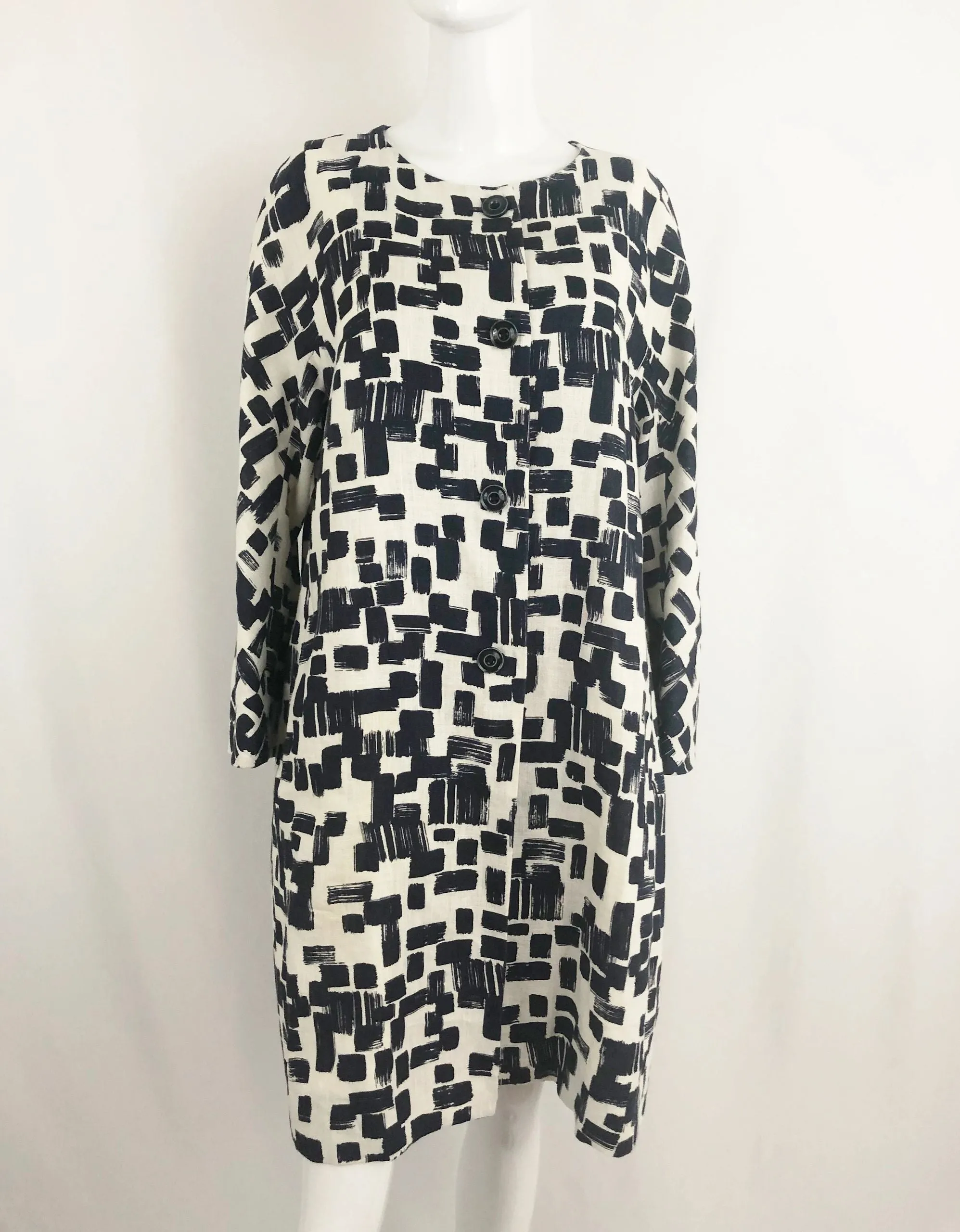 Max Mara Weekend Blue & White Patterned Coat Size 12