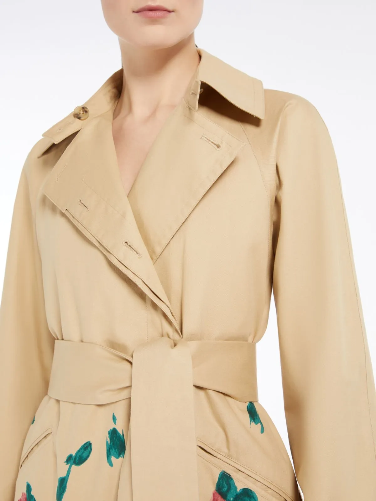 Max Mara Weekend PESCO Water Repellent Cotton Gabardine Trench Coat