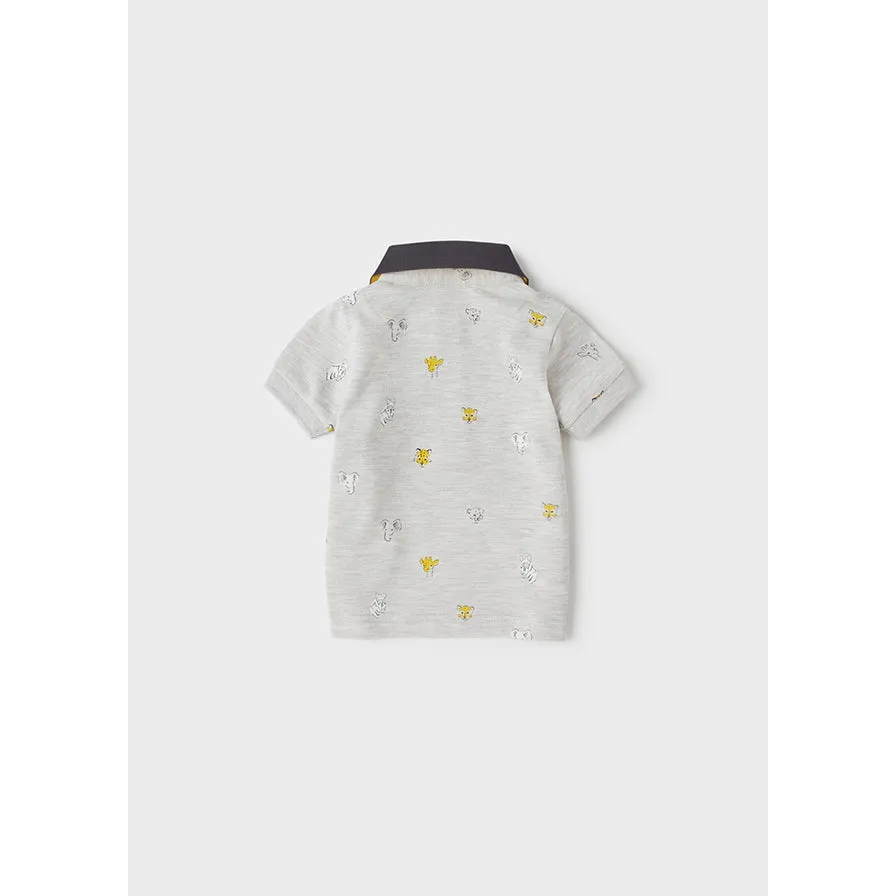Mayoral Baby Boy Safari Printed Polo Shirt - Grey