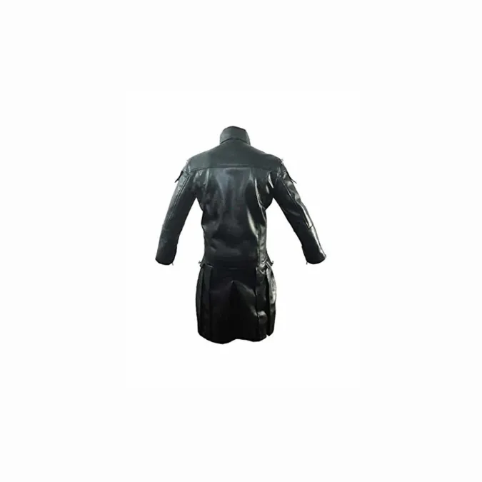 Men Real Black Leather Goth Matrix Trench Coat Steampunk Gothic Van Helsing-T20