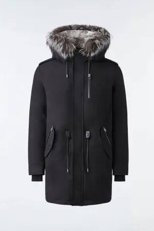 Men's Mackage Moritz Rabbit Fur Lined Parka - Black