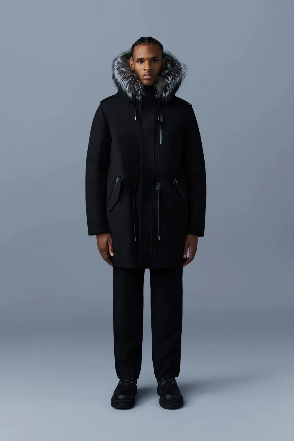 Men's Mackage Moritz Rabbit Fur Lined Parka - Black