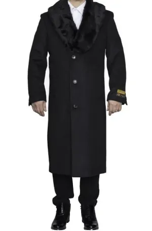 Mens Overcoat Men Charcoal Grey Dress Full Length Wool Dress Top Coat