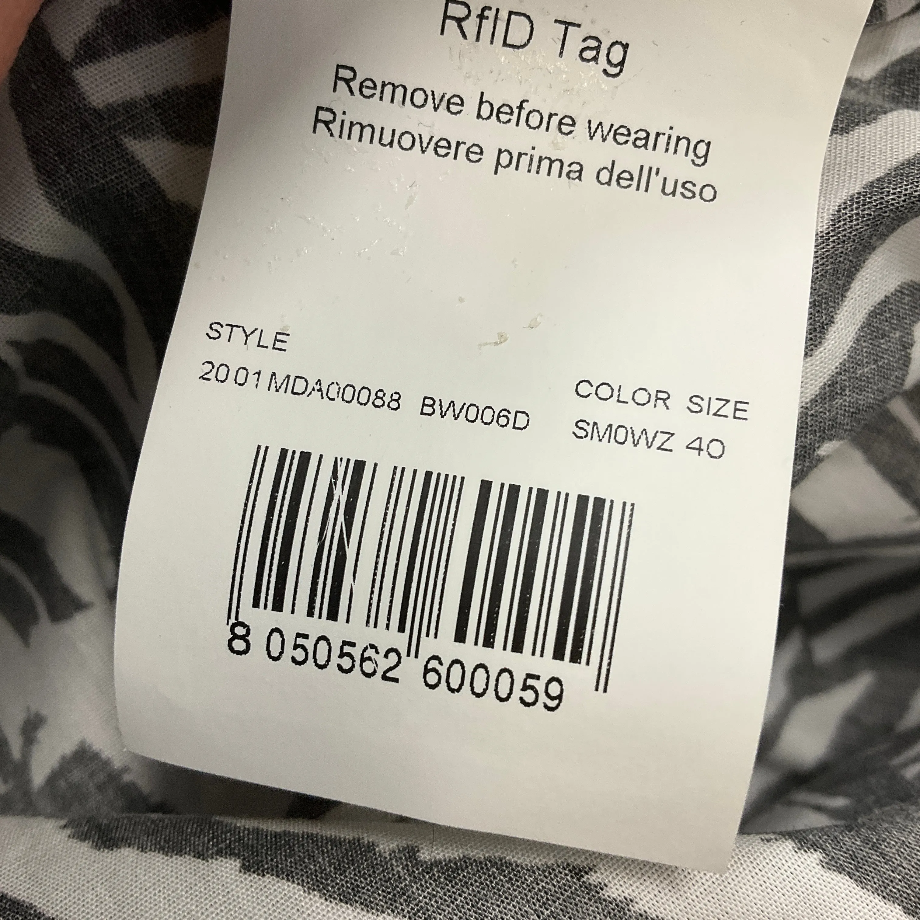 Missoni Black / White Printed Cotton Coat