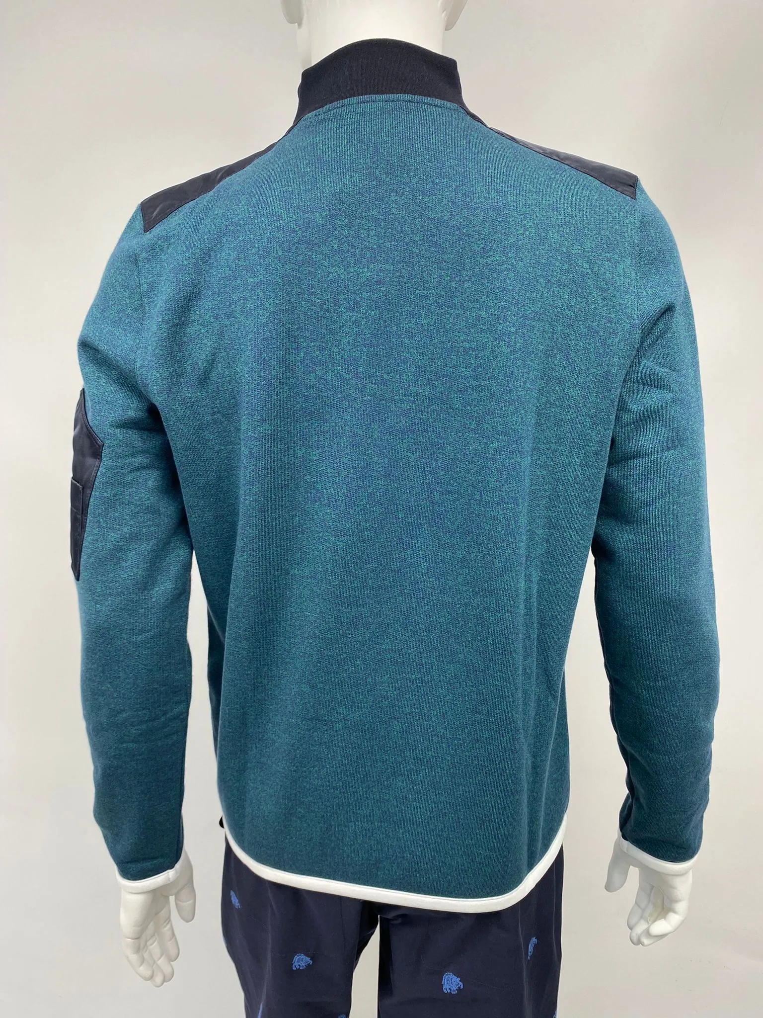 Mix Nylon Half Zip Sweatshirt