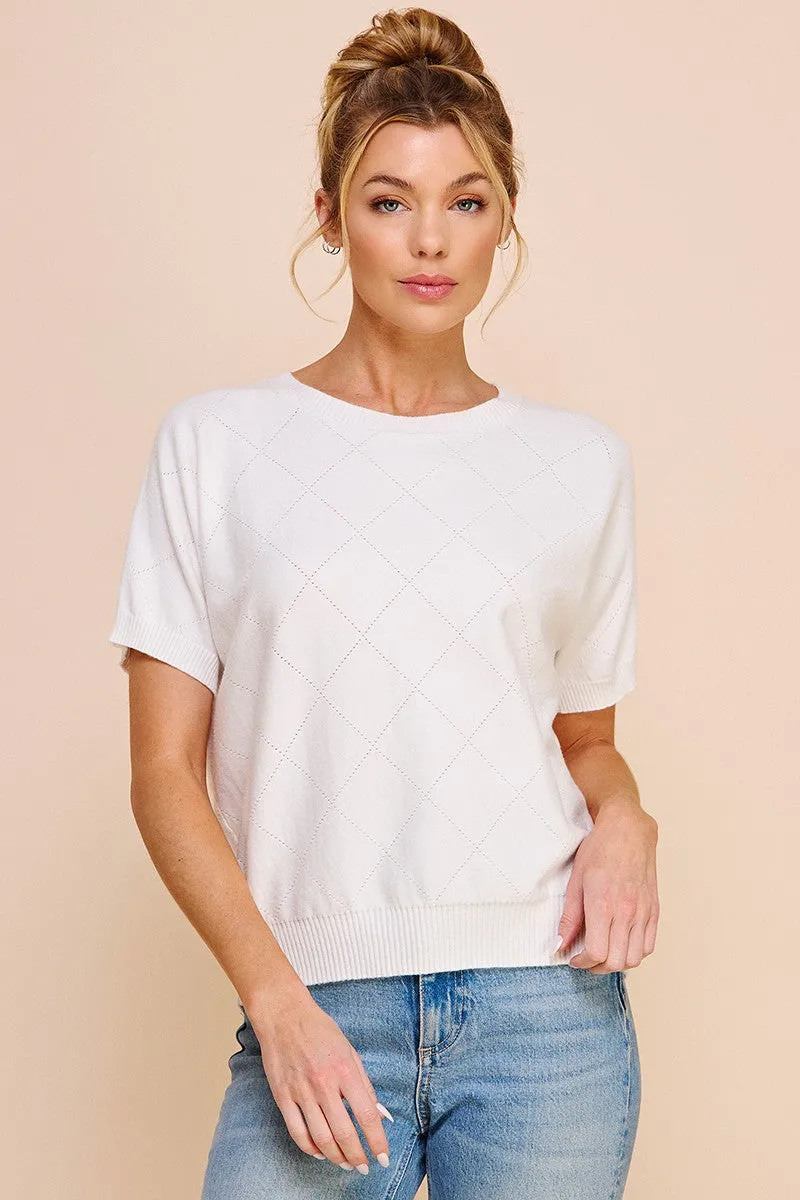 Natasha Diamond Pointelle Sweater