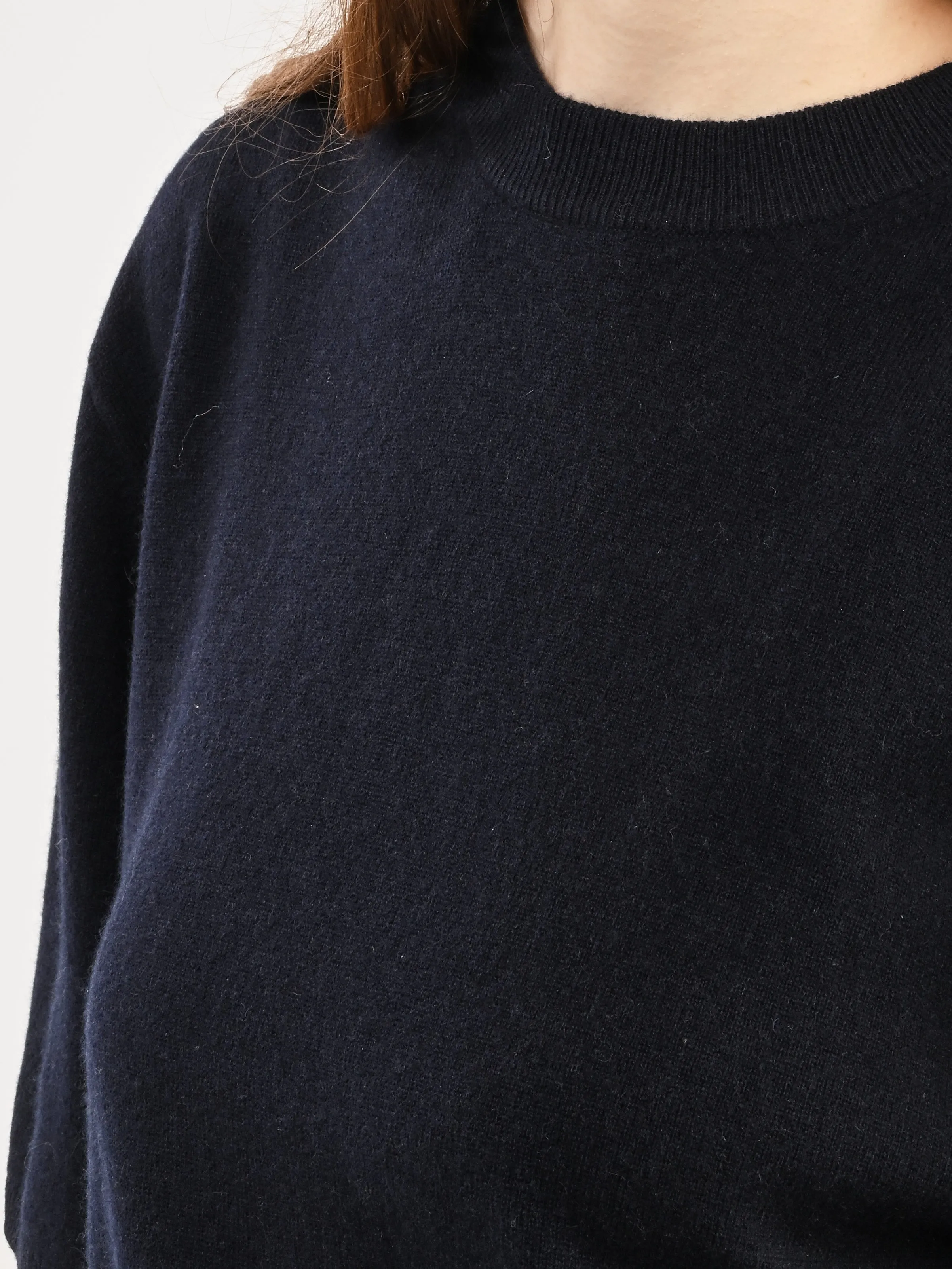 Navy Washable Cashmere  Oversized Easy T