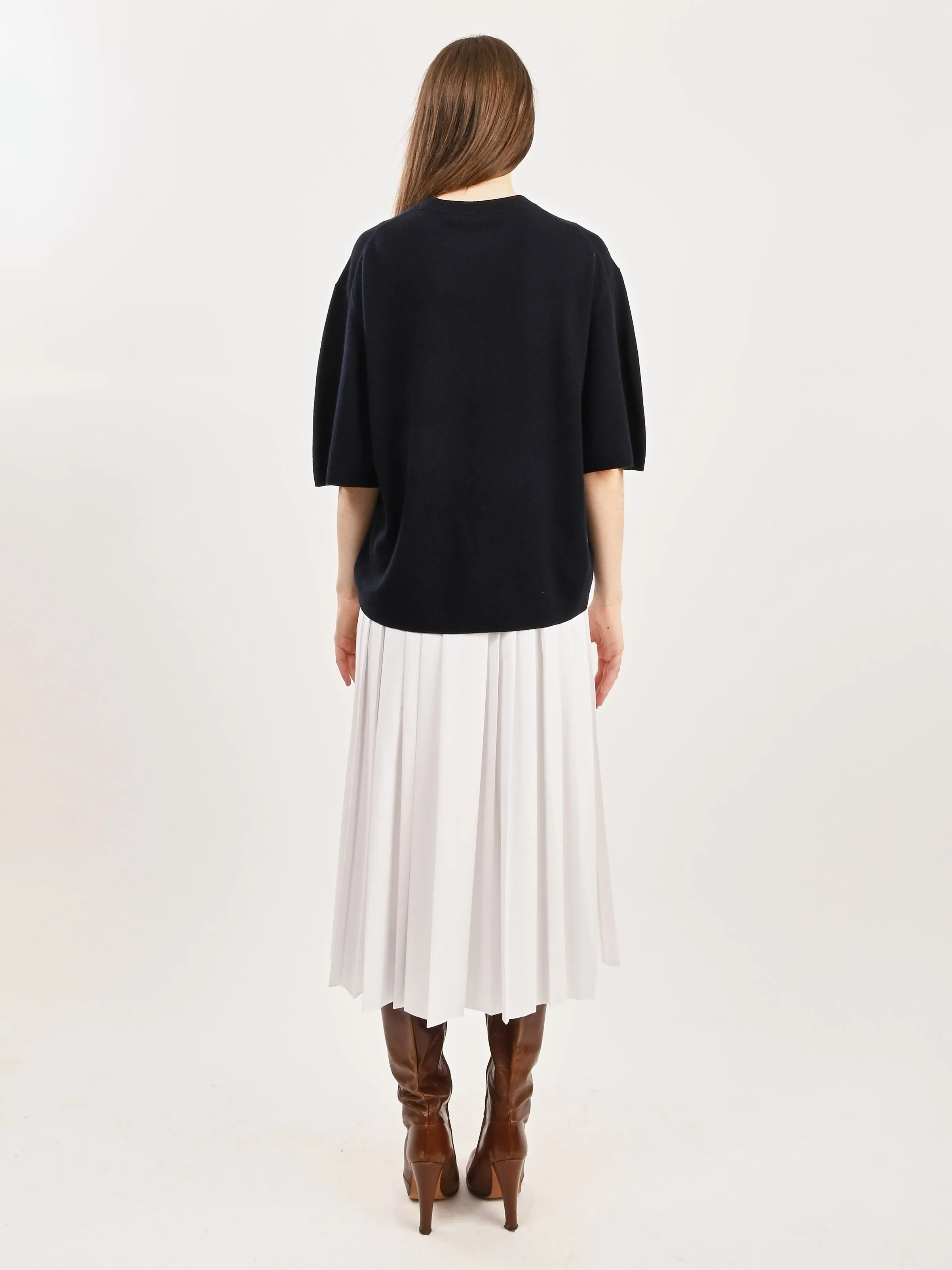 Navy Washable Cashmere  Oversized Easy T