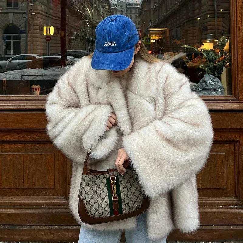 NeoMint Luxe Gradient Faux Fur Coat