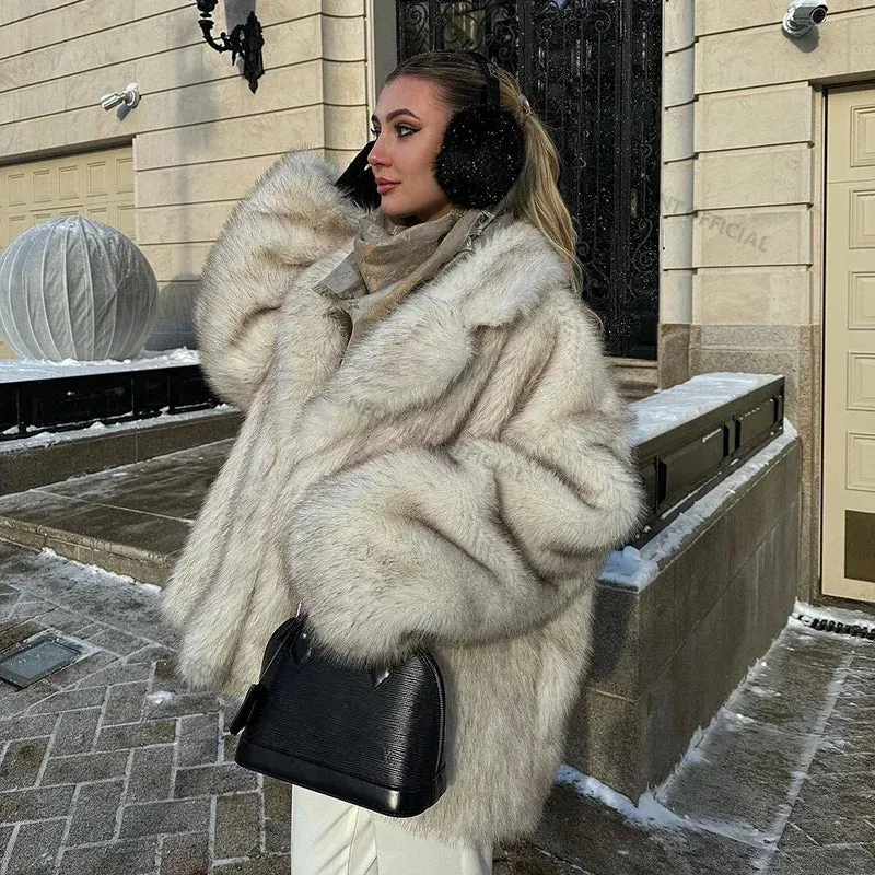 NeoMint Luxe Gradient Faux Fur Coat