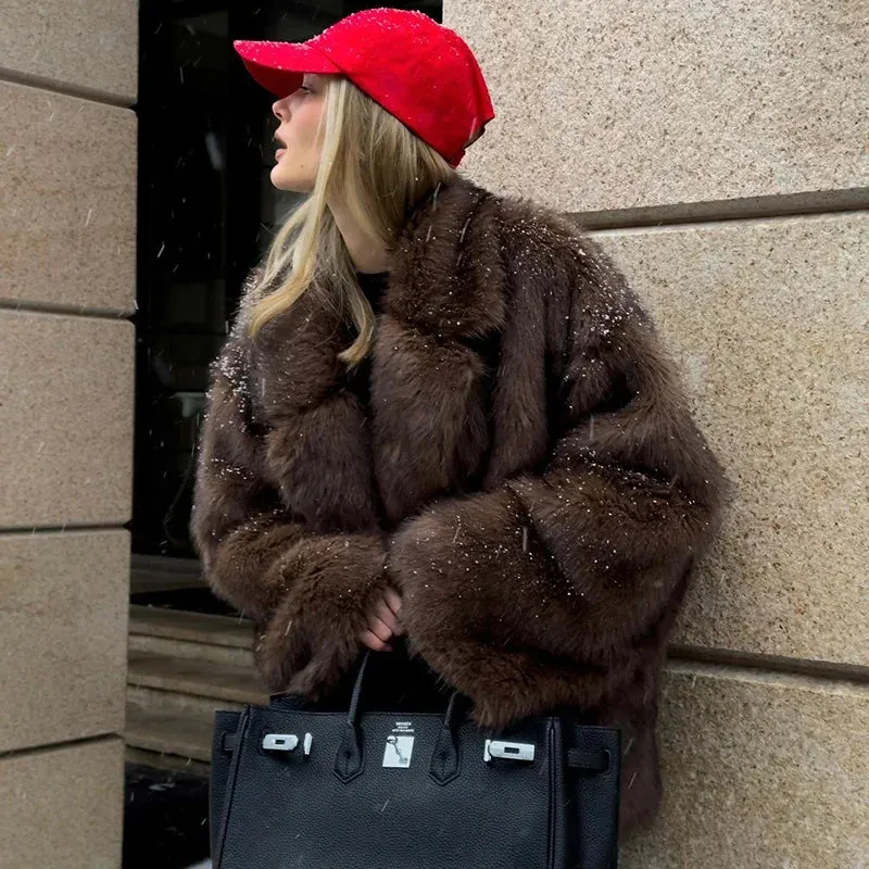 NeoMint Luxe Gradient Faux Fur Coat