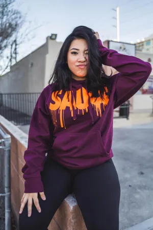 Neon Orange Sauce | Maroon Hoodie