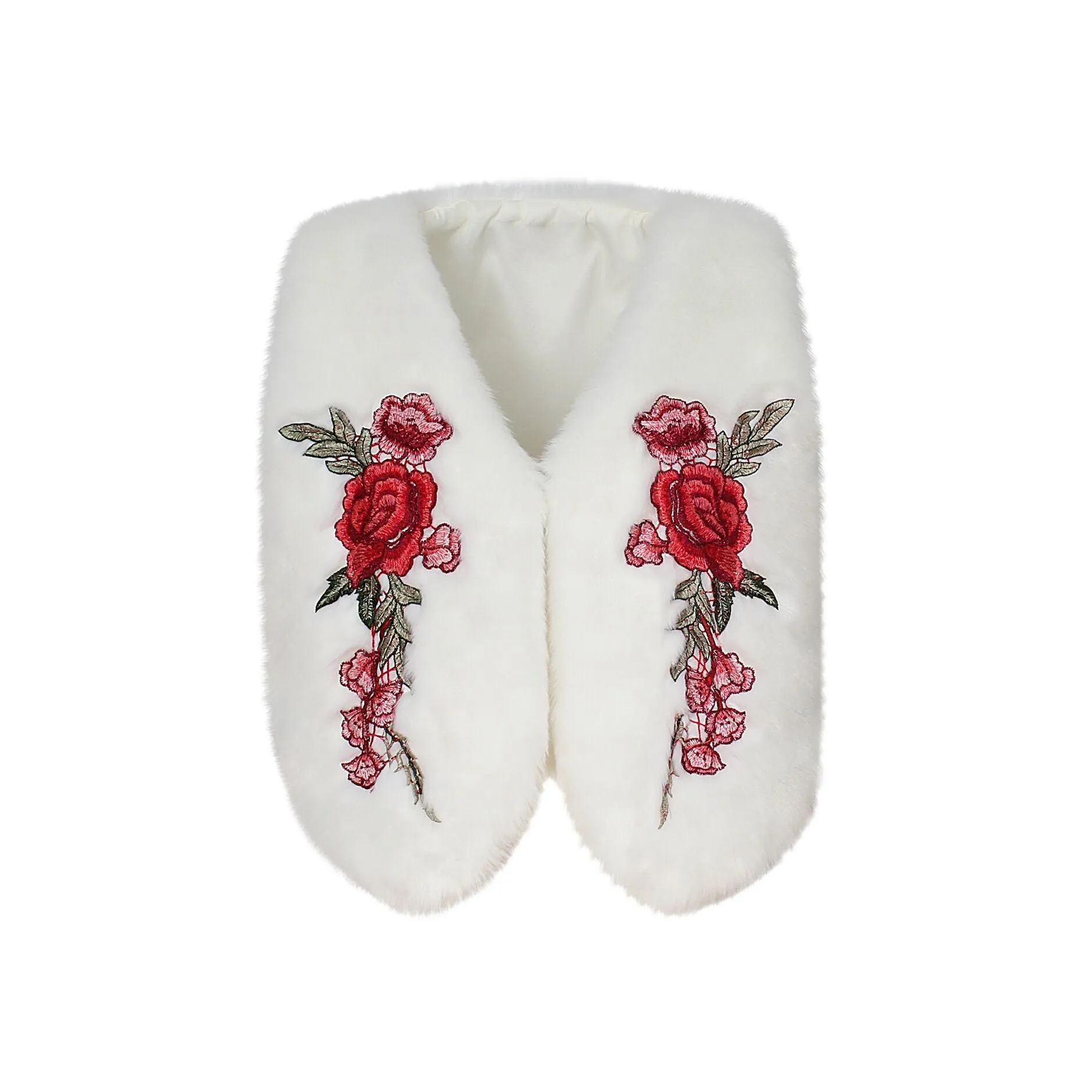 New Vest Jacket Women's Printed Embroidery Short Woolen Coat Vest