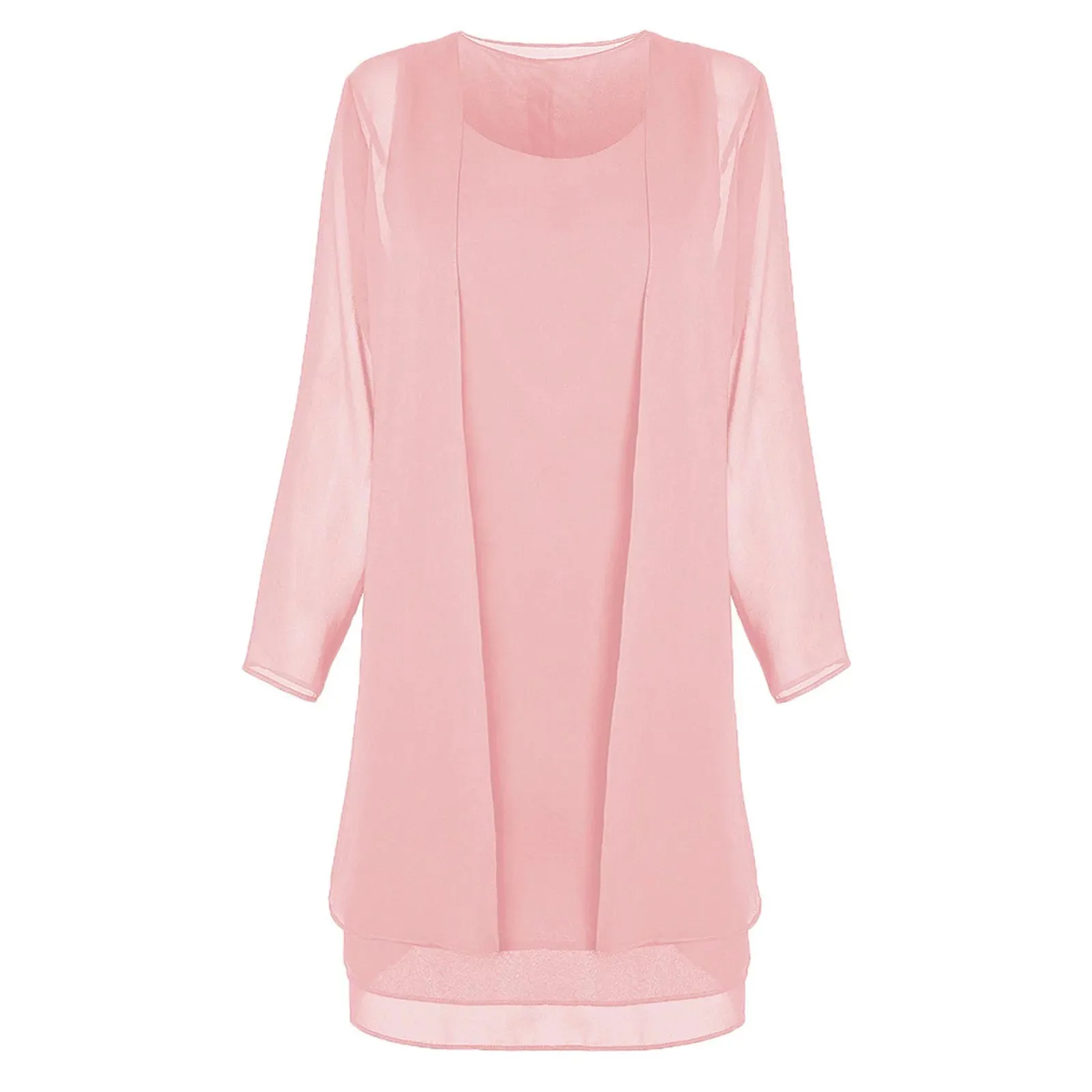 NEW YOHOME Women's Dress Fashion Two Pieces Charming Solid Color Mother of The Bride Lace Dresses, Pink, Sz XL