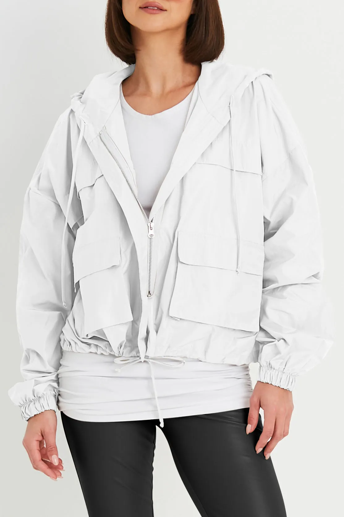 Nylon Cargo Drawstring Jacket
