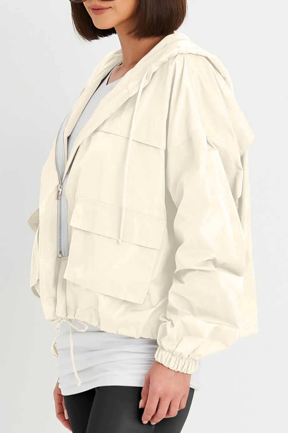 Nylon Cargo Drawstring Jacket