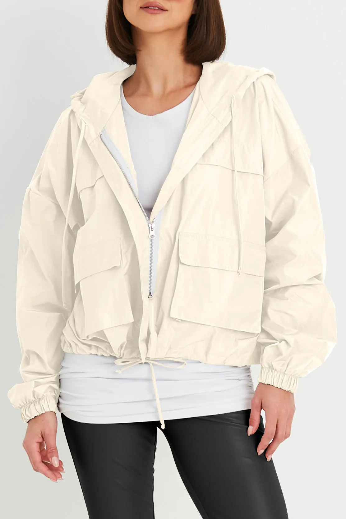 Nylon Cargo Drawstring Jacket