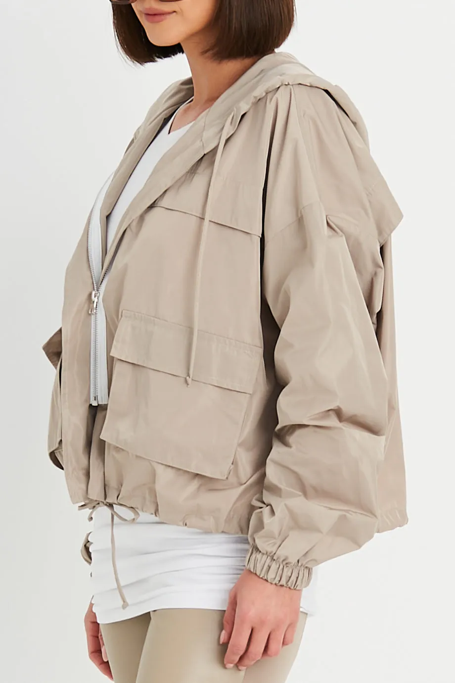 Nylon Cargo Drawstring Jacket