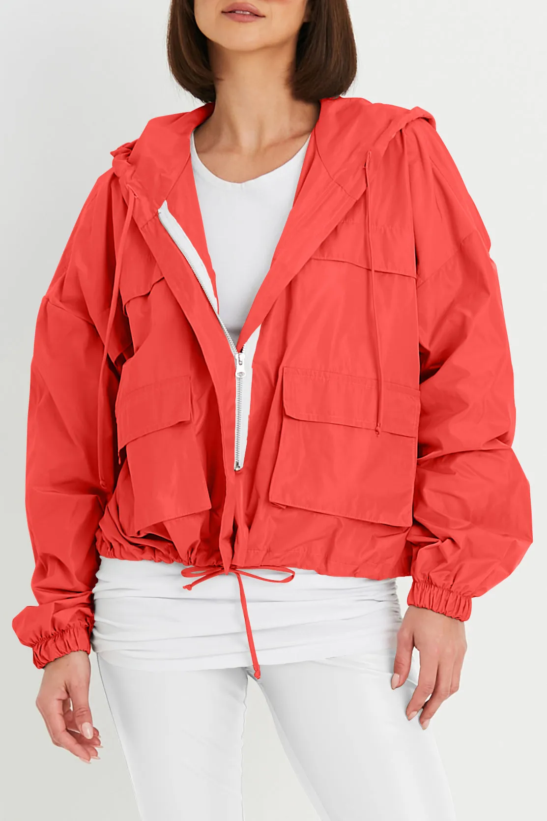 Nylon Cargo Drawstring Jacket
