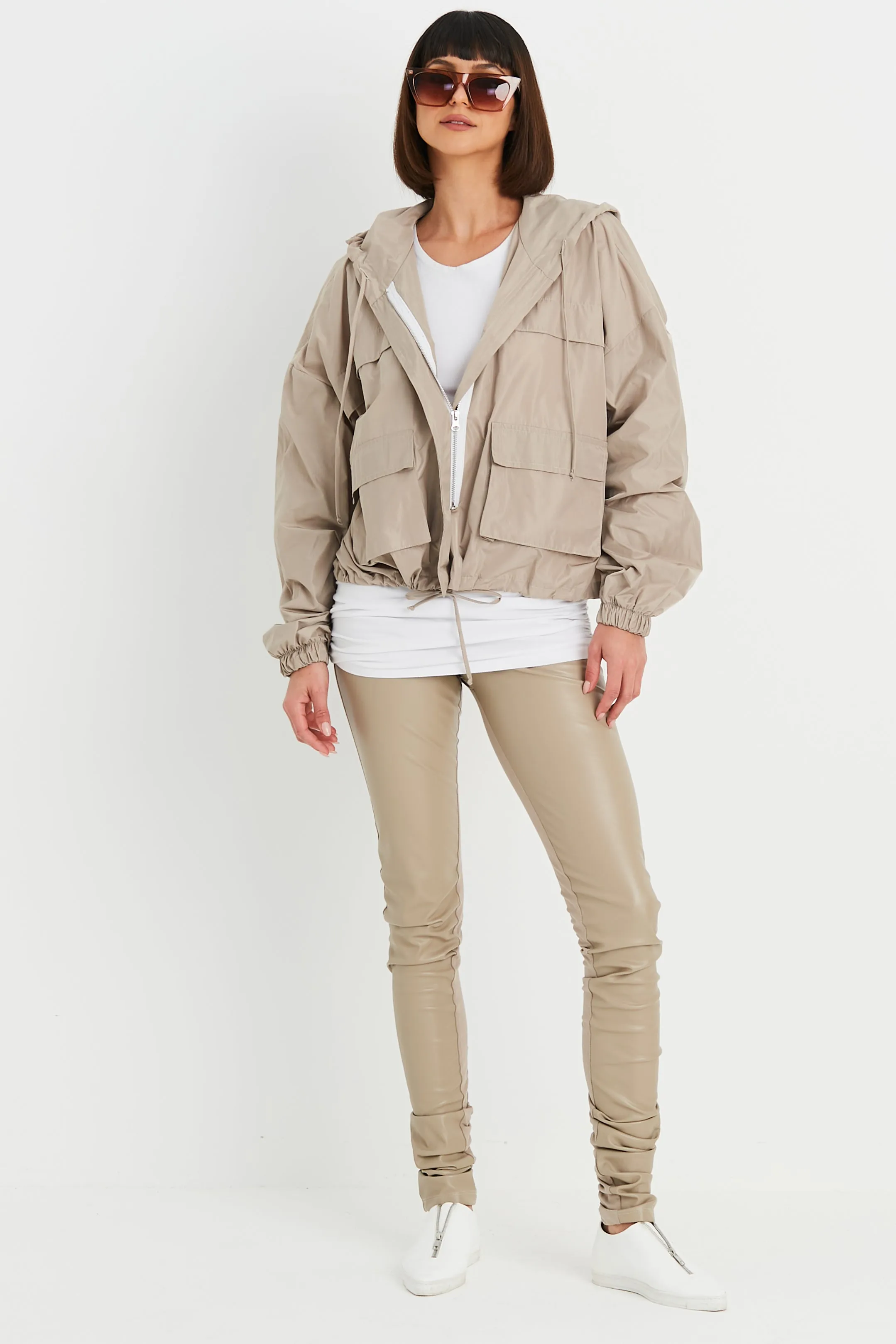 Nylon Cargo Drawstring Jacket