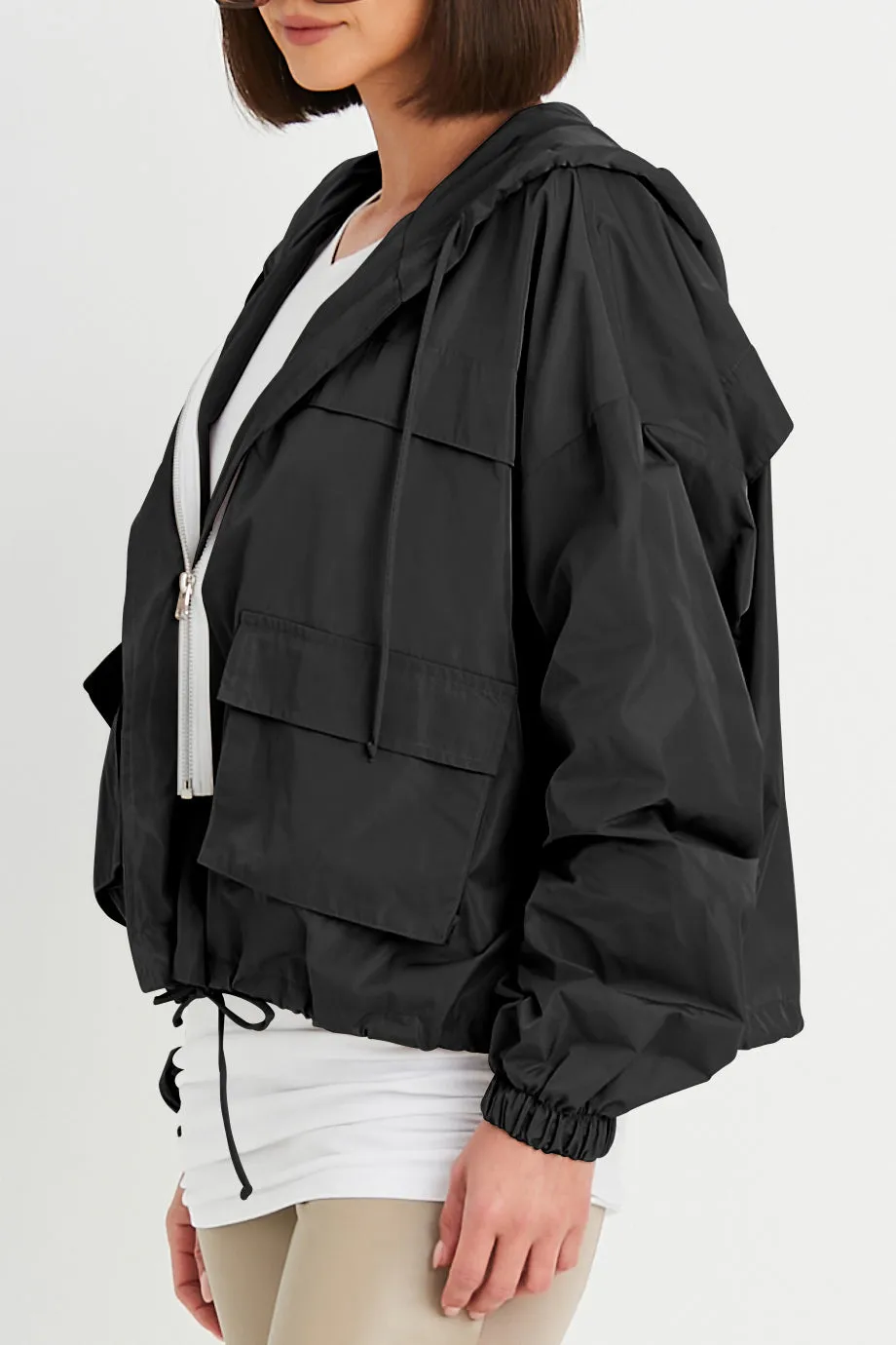 Nylon Cargo Drawstring Jacket