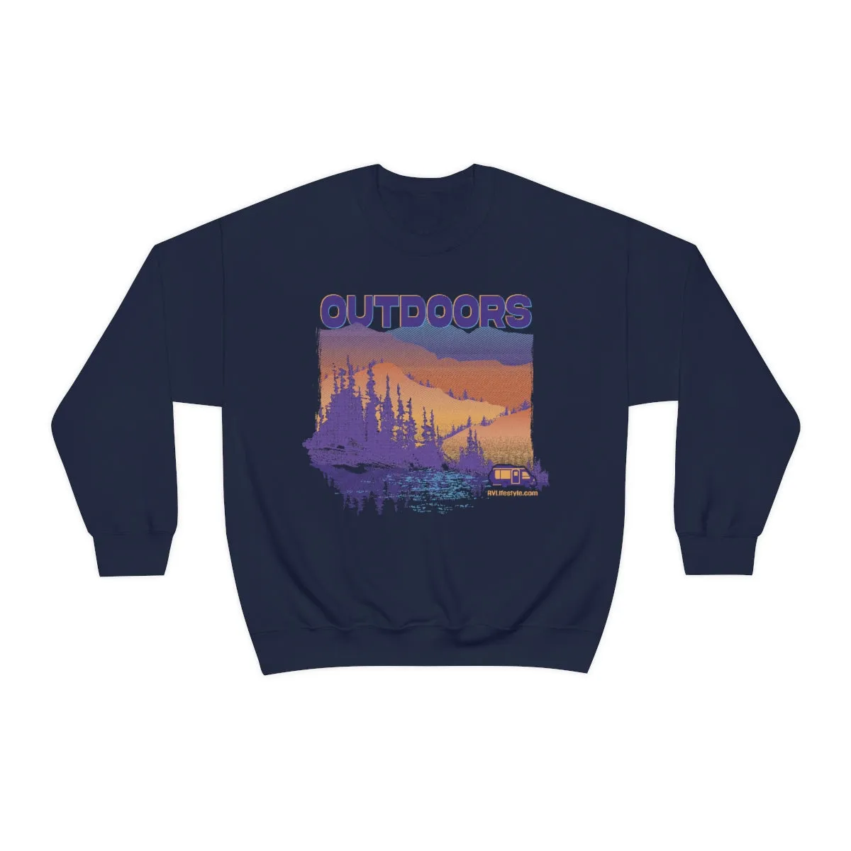 Outdoors Unisex Heavy Blend™ Crewneck Sweatshirt - Black, Forest Green, Dark Heather, Navy