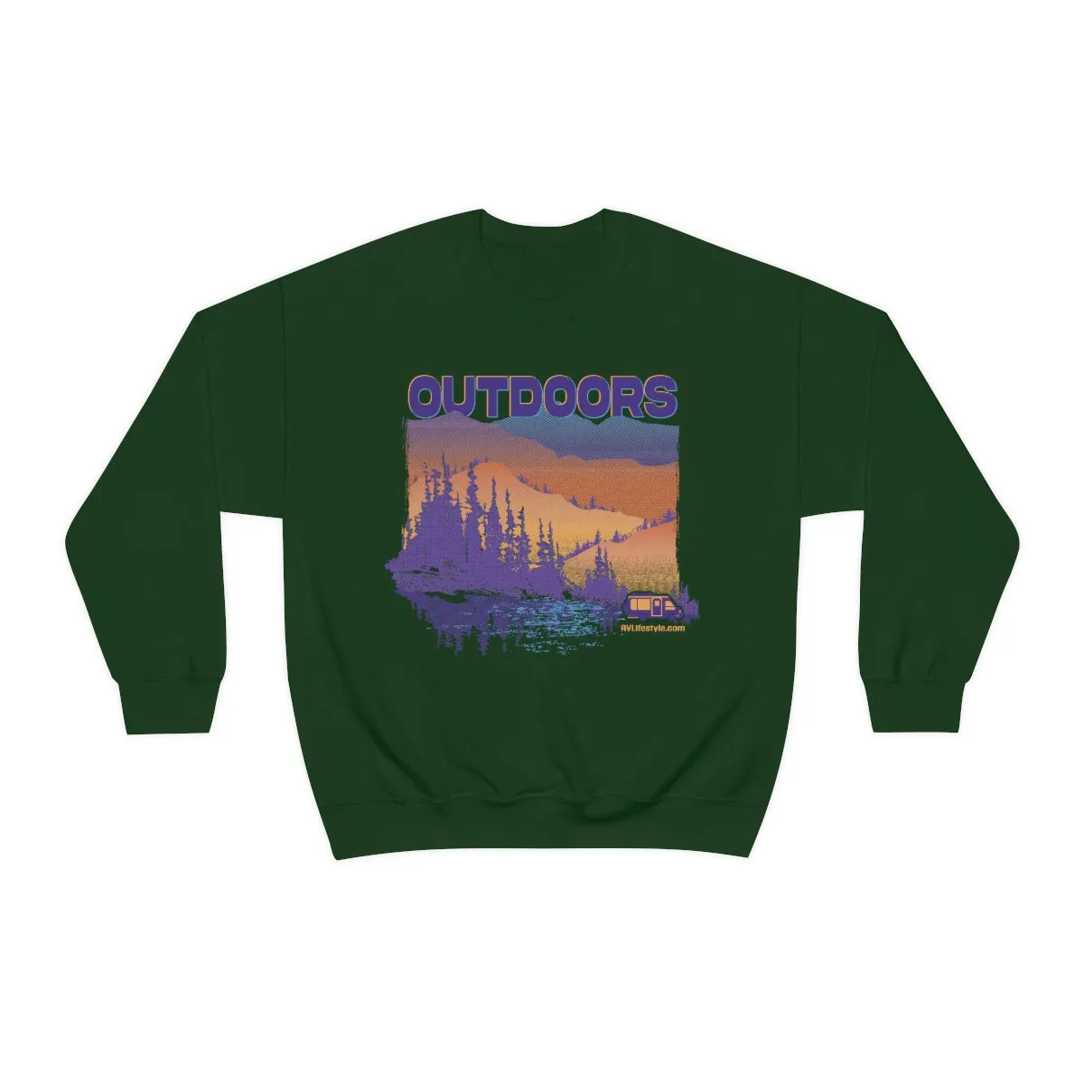 Outdoors Unisex Heavy Blend™ Crewneck Sweatshirt - Black, Forest Green, Dark Heather, Navy