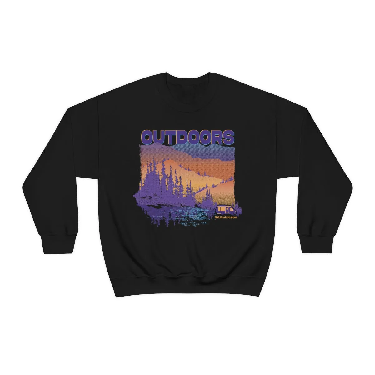 Outdoors Unisex Heavy Blend™ Crewneck Sweatshirt - Black, Forest Green, Dark Heather, Navy