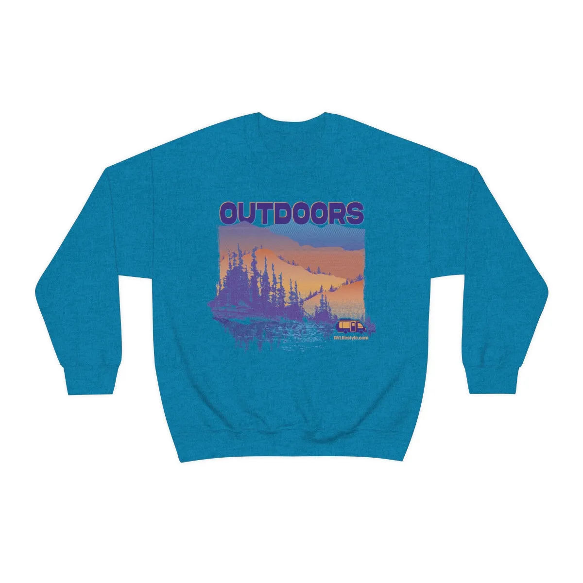 Outdoors Unisex Heavy Blend™ Crewneck Sweatshirt - Black, Forest Green, Dark Heather, Navy