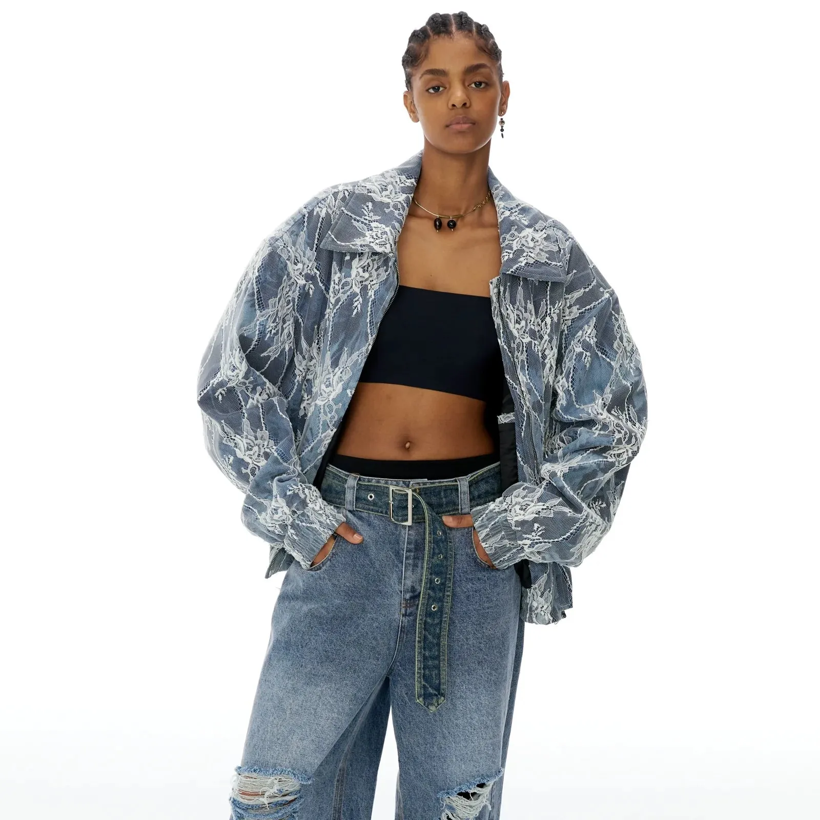 Patterned Denim Jacket