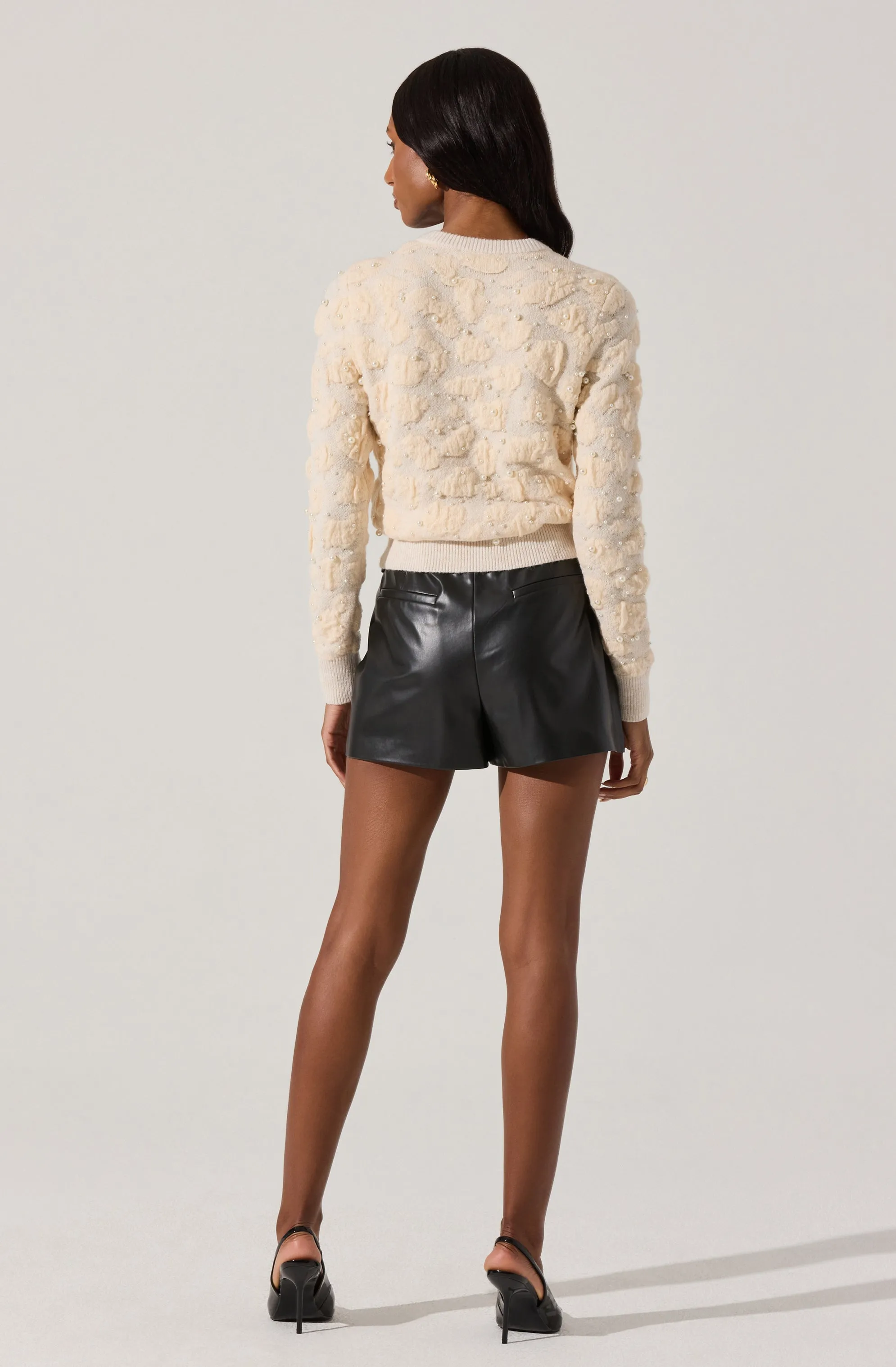 Pearl Textured Knit Sweater
