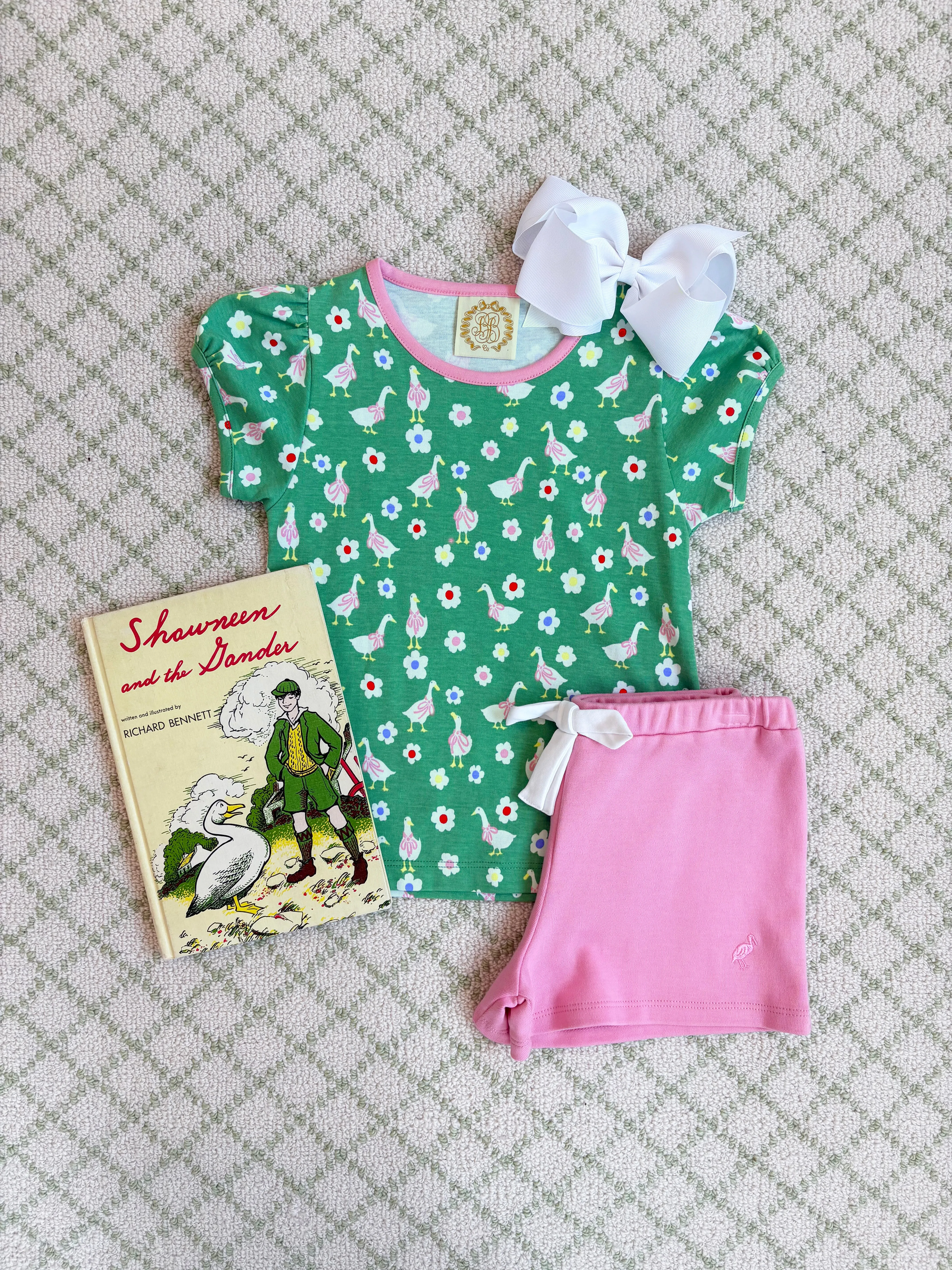 Penny's Play Shirt & Onesie - Darling Ducks with Hamptons Hot Pink