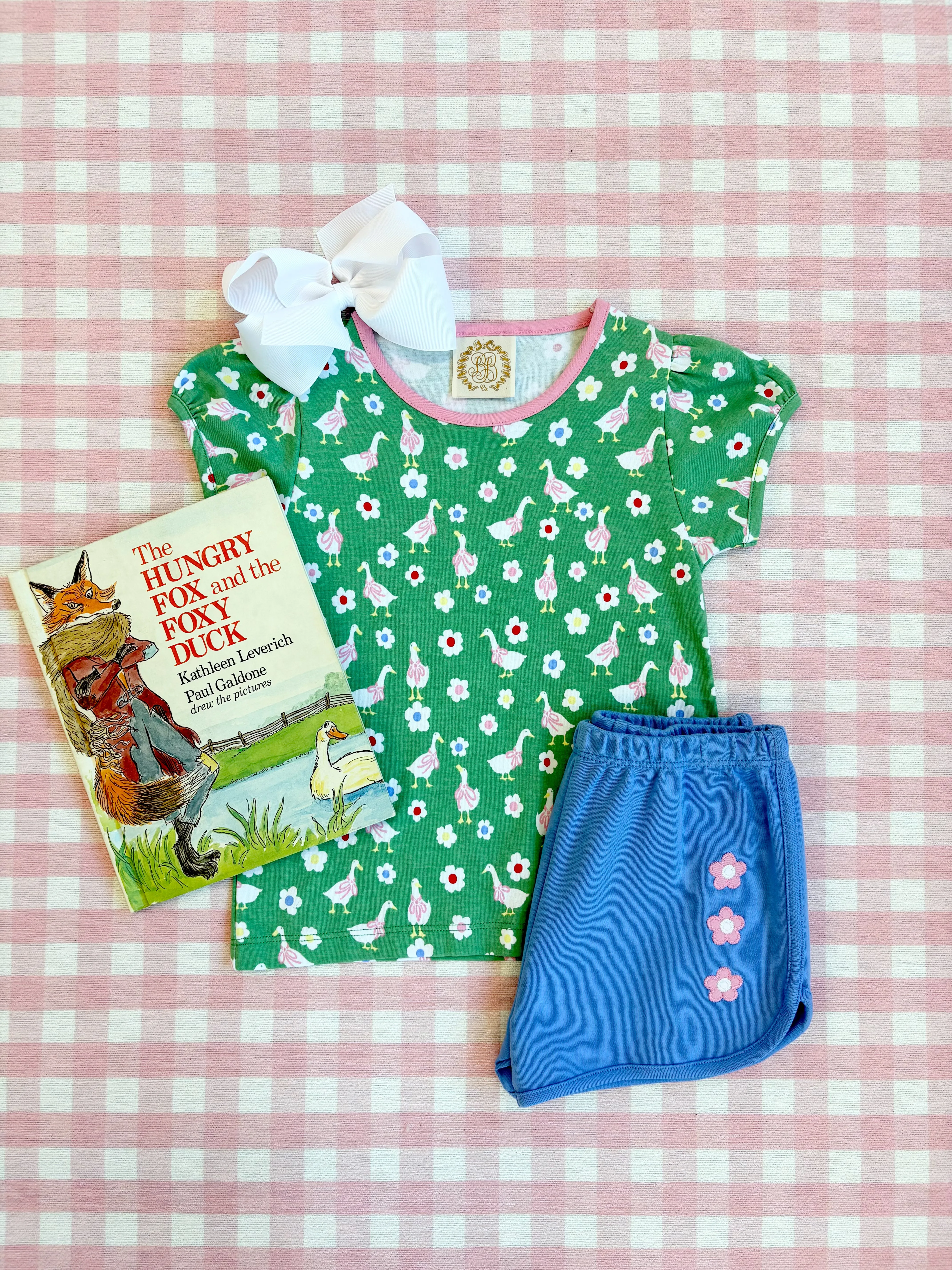 Penny's Play Shirt & Onesie - Darling Ducks with Hamptons Hot Pink