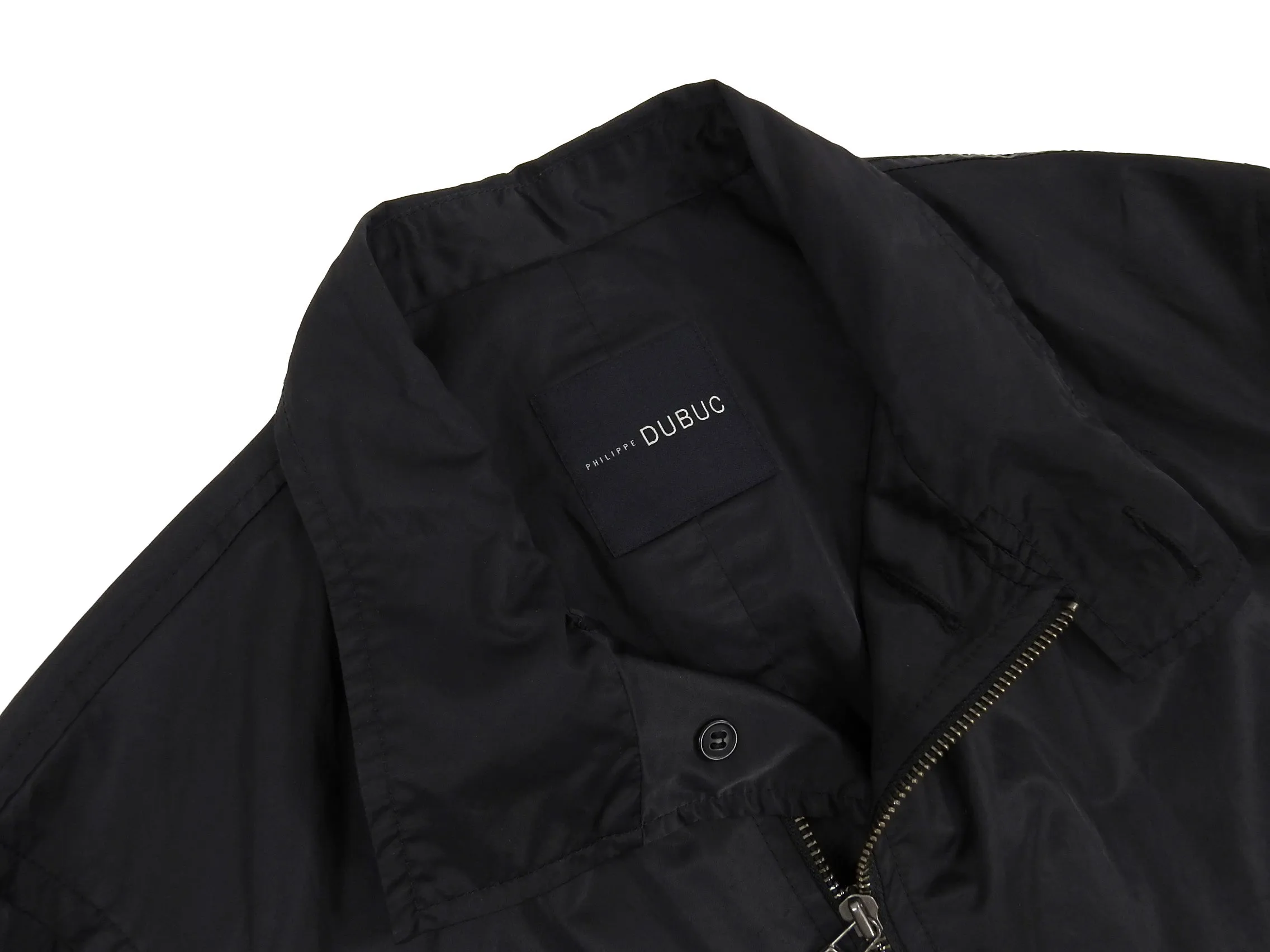 Philippe Dubuc Black Nylon Belted Trench Coat - S