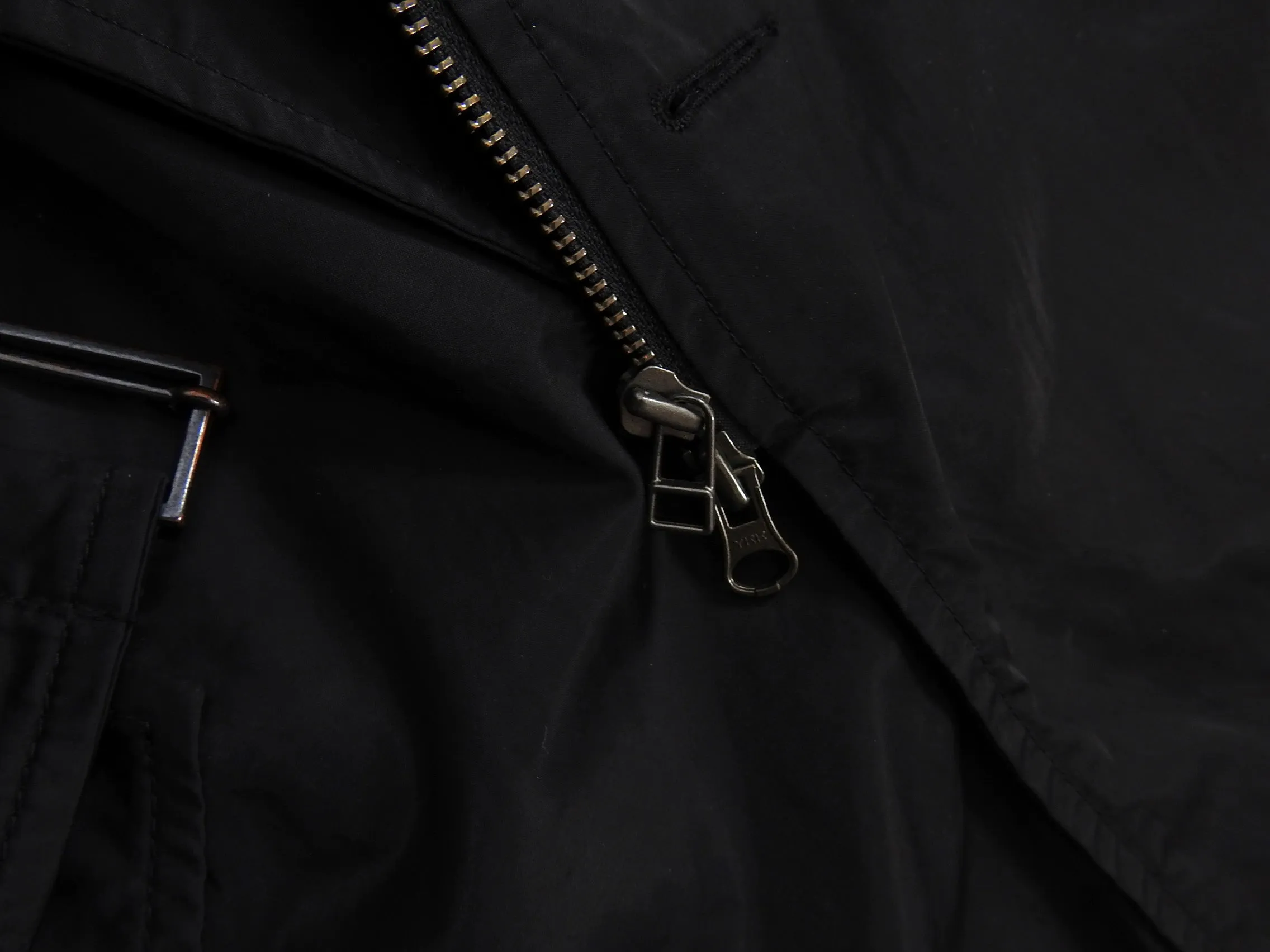 Philippe Dubuc Black Nylon Belted Trench Coat - S