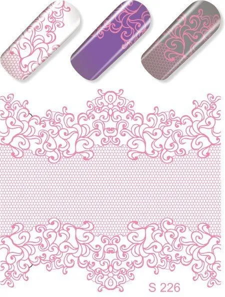 Pink Lace & Net Water Transfer - 226P
