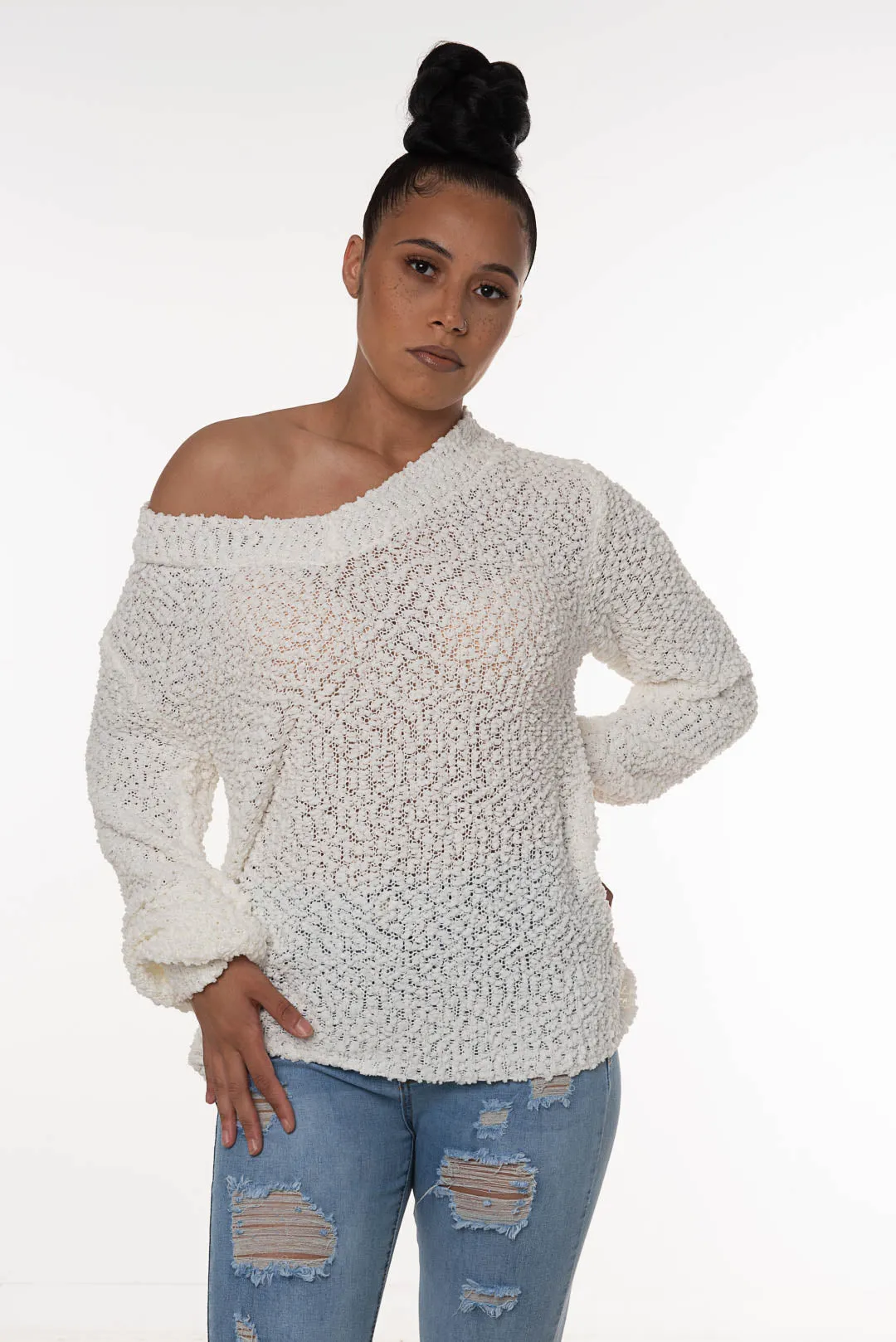 POPCORN SWEATER | white |