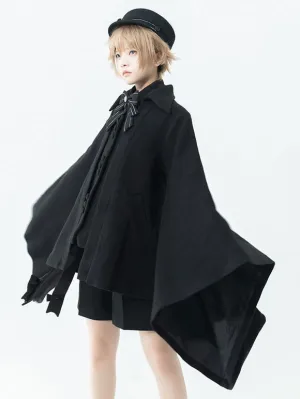 【Pre-sell】 Gothic Lolita Ouji Fashion Knight Of Rounds Black Handkerchief Hem Design Cloak