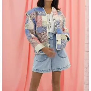 Printed cotton coat/vest jacket