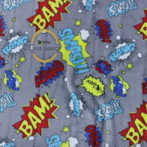 Printed Mongolian Fleece Fabric Bam 140 cm