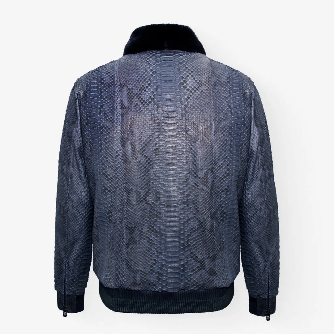 Python Leather Flight Jacket