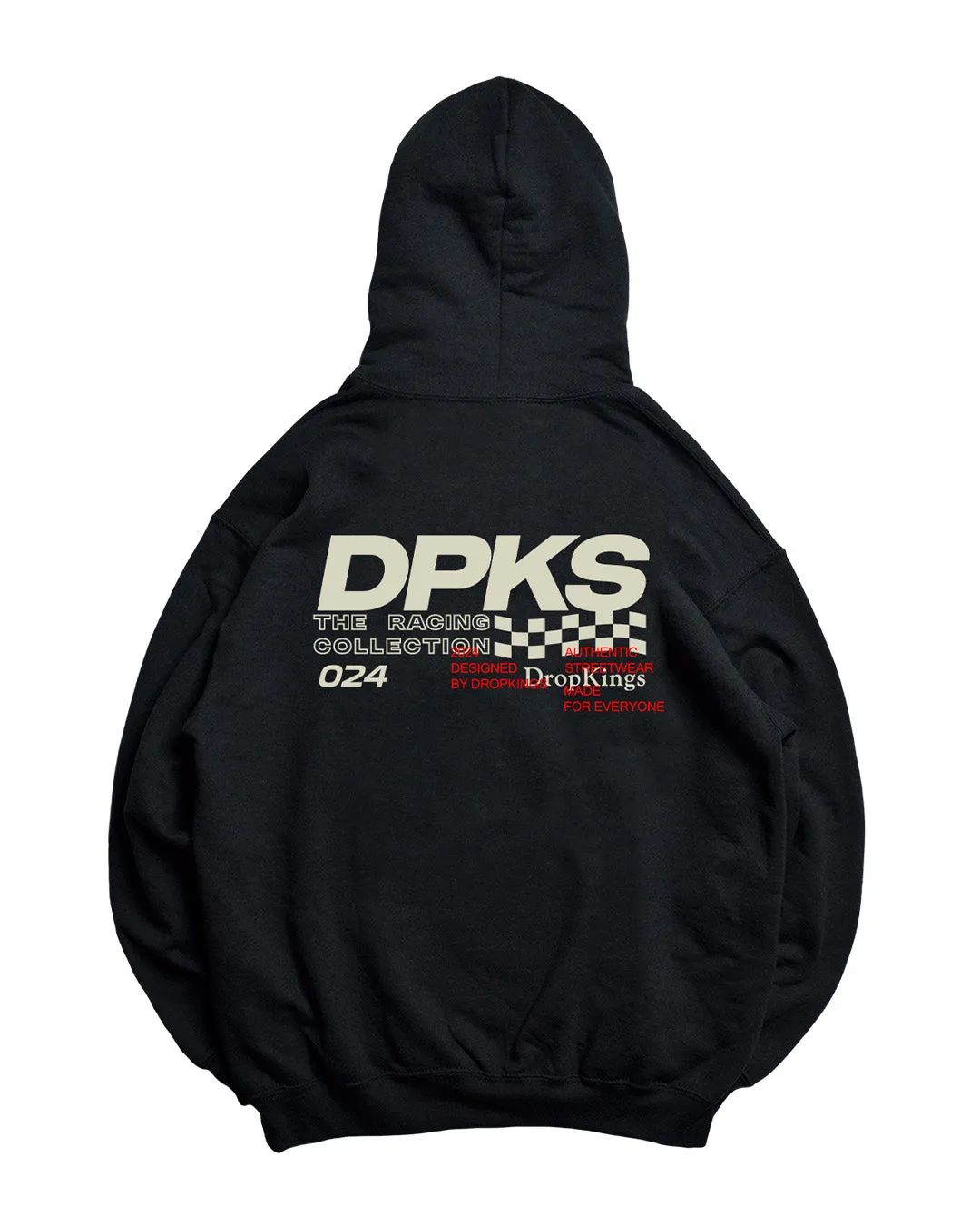 Racing Flag Hood Black