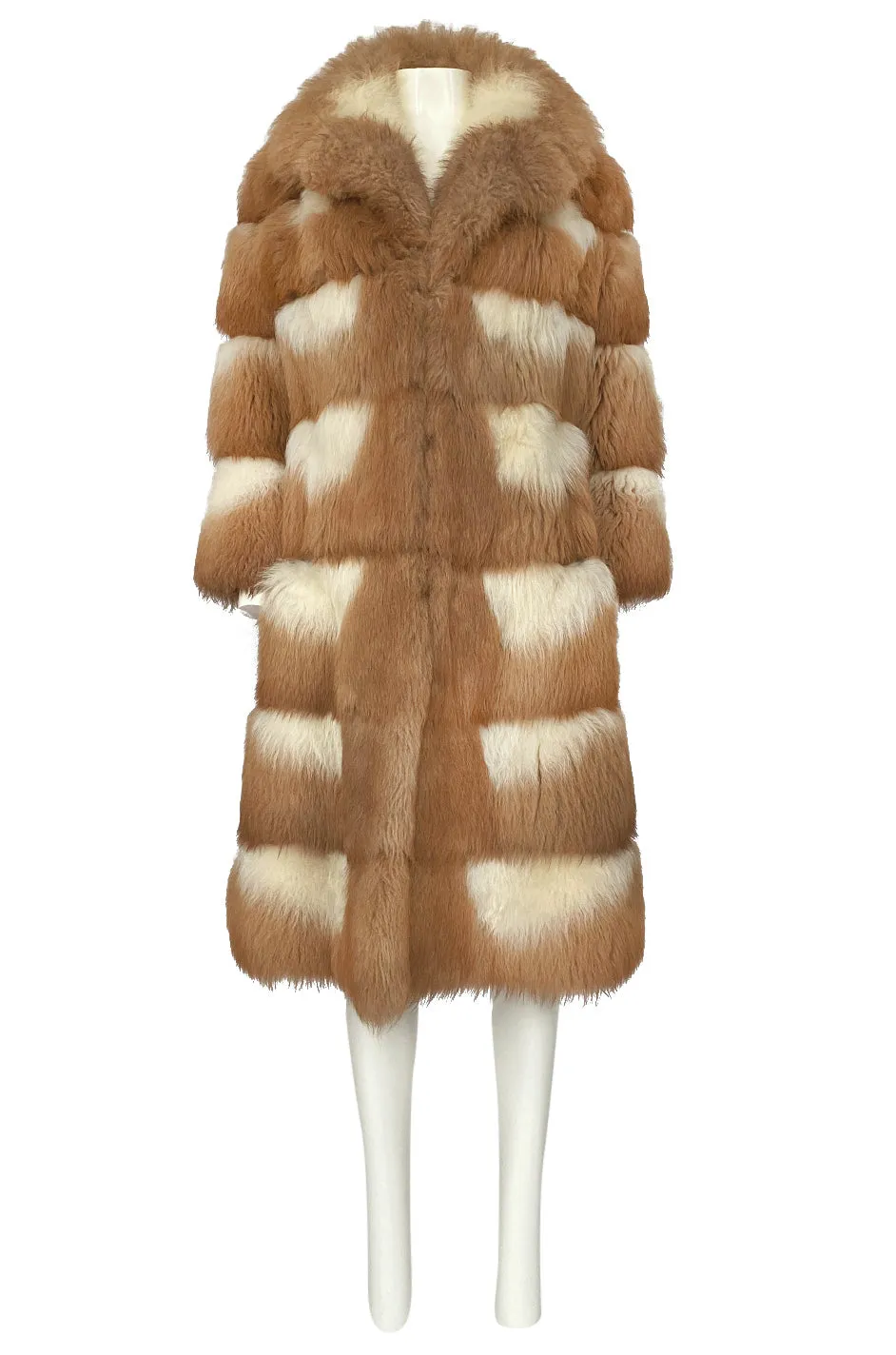 Rare c.1968- 1972 Christian Dior Two Toned Sheepskin Fur Coat