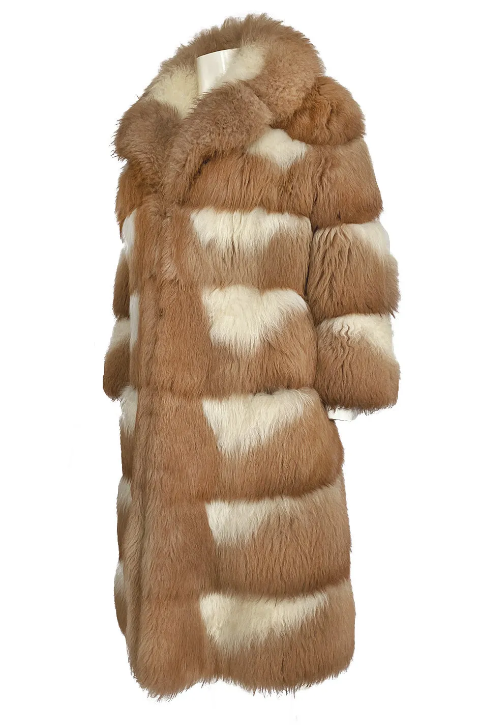 Rare c.1968- 1972 Christian Dior Two Toned Sheepskin Fur Coat