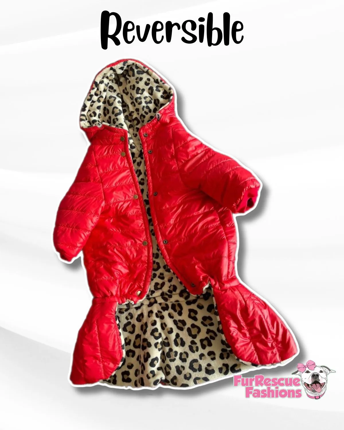 Reversible Naughty Red Riding Hood Skirted Puffer Jacket