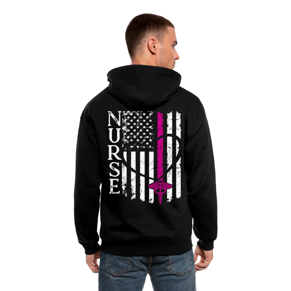 RN Nurse Flag Men's Zip Hoodie