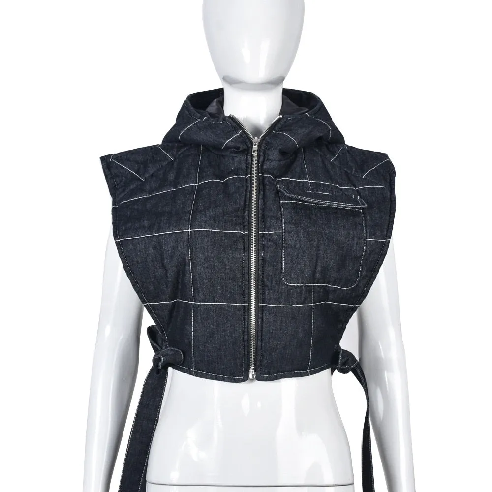 Sleeveless Side Lace Up Vest Jacket