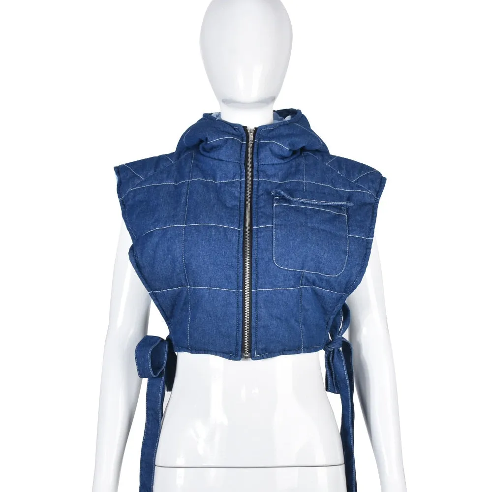 Sleeveless Side Lace Up Vest Jacket