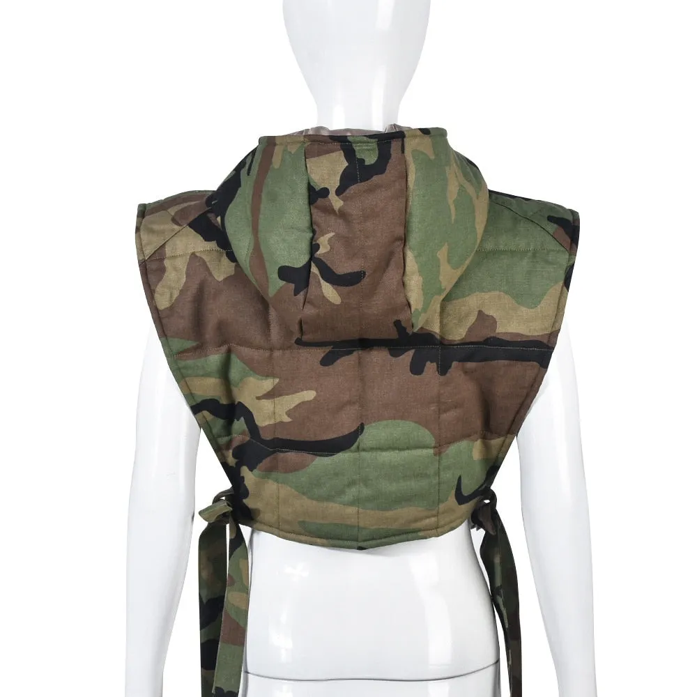 Sleeveless Side Lace Up Vest Jacket
