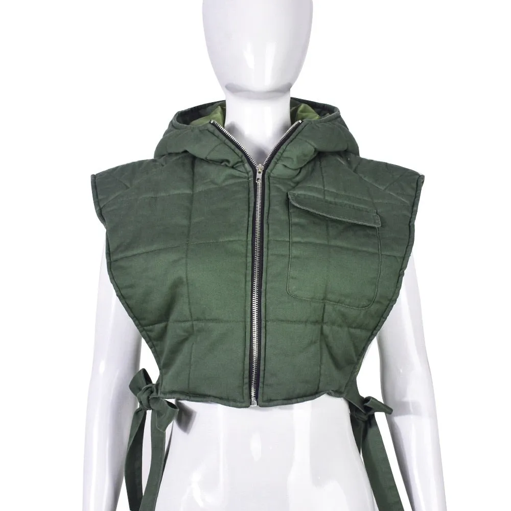 Sleeveless Side Lace Up Vest Jacket